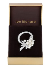 Jon Richard Silver Tone Open Bouquet Pearl And Crystal Brooch - Image 1 of 2