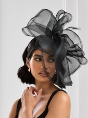 Jon Richard Black Large Hat Fascinator - Image 1 of 4