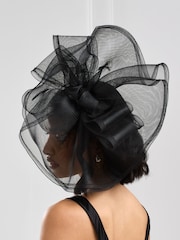 Jon Richard Black Large Hat Fascinator - Image 2 of 4