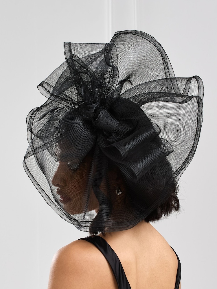 Jon Richard Black Large Hat Fascinator - Image 2 of 4