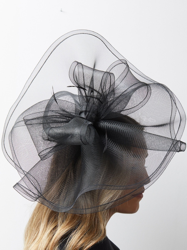 Jon Richard Black Large Hat Fascinator - Image 3 of 4