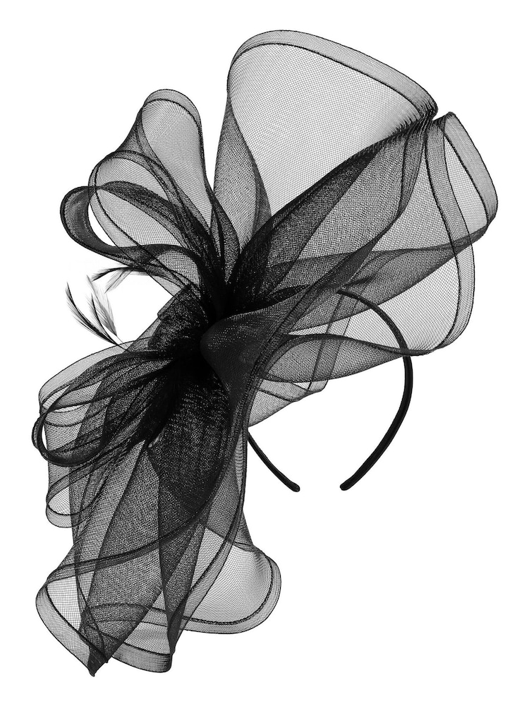 Jon Richard Black Large Hat Fascinator - Image 4 of 4