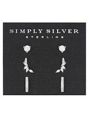 Simply Silver Sterling Silver Tone 925 Cubic Zirconia Climber Earrings - Pack of 3 - Image 2 of 3
