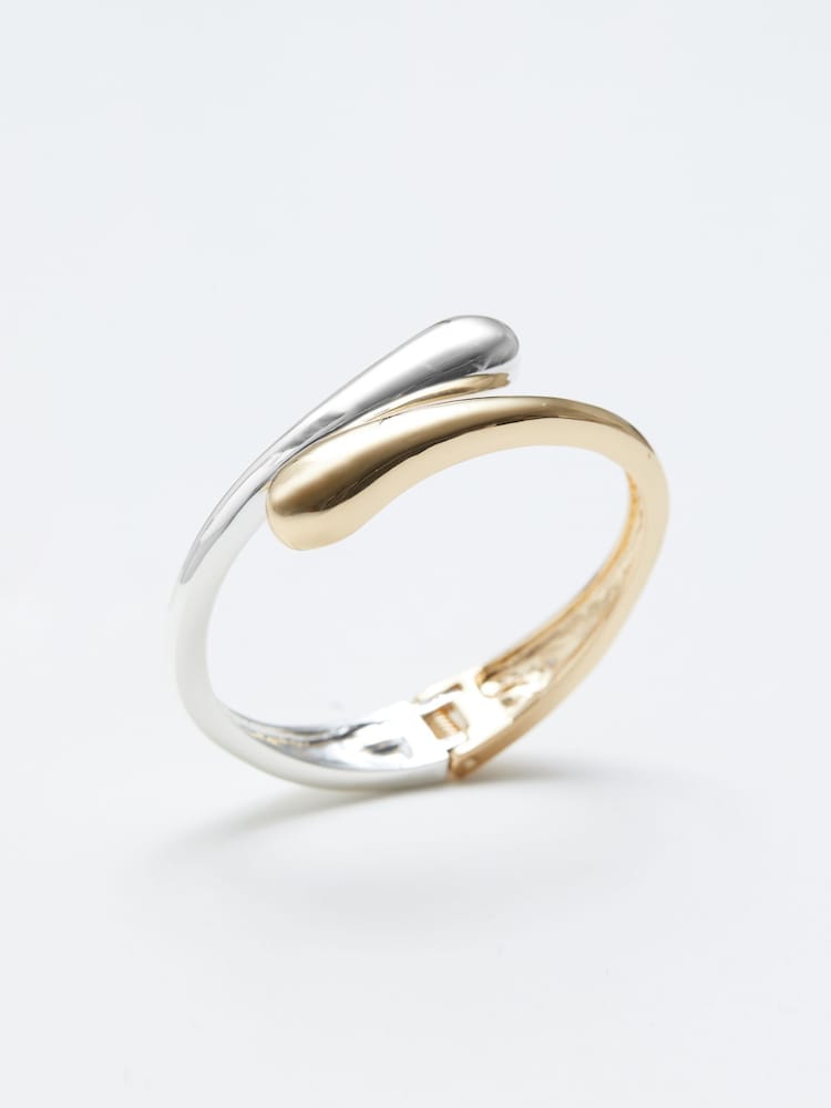 Jon Richard Two Tone Plated Polished Bangle Bracelet - Image 1 of 3 Jon Richard Two Tone Plated Polished Bangle Bracelet - Image 1 of 3