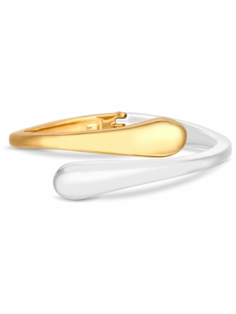 Jon Richard Two Tone Plated Polished Bangle Bracelet - Image 2 of 3 Jon Richard Two Tone Plated Polished Bangle Bracelet - Image 2 of 3