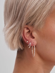 Simply Silver Sterling Silver Tone 925 Fine Diamond Cut Hoop Earrings - Image 1 of 2