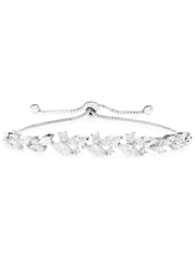 Jon Richard Silver Tone Crystal Navette Station Toggle Bracelet - Image 1 of 1
