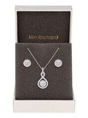 Jon Richard Silver Tone Clear Crystal Infinity Set - Image 2 of 2