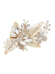 Jon Richard Gold Tone Leaf Gift Pouch Hair Slide - Image 1 of 3
