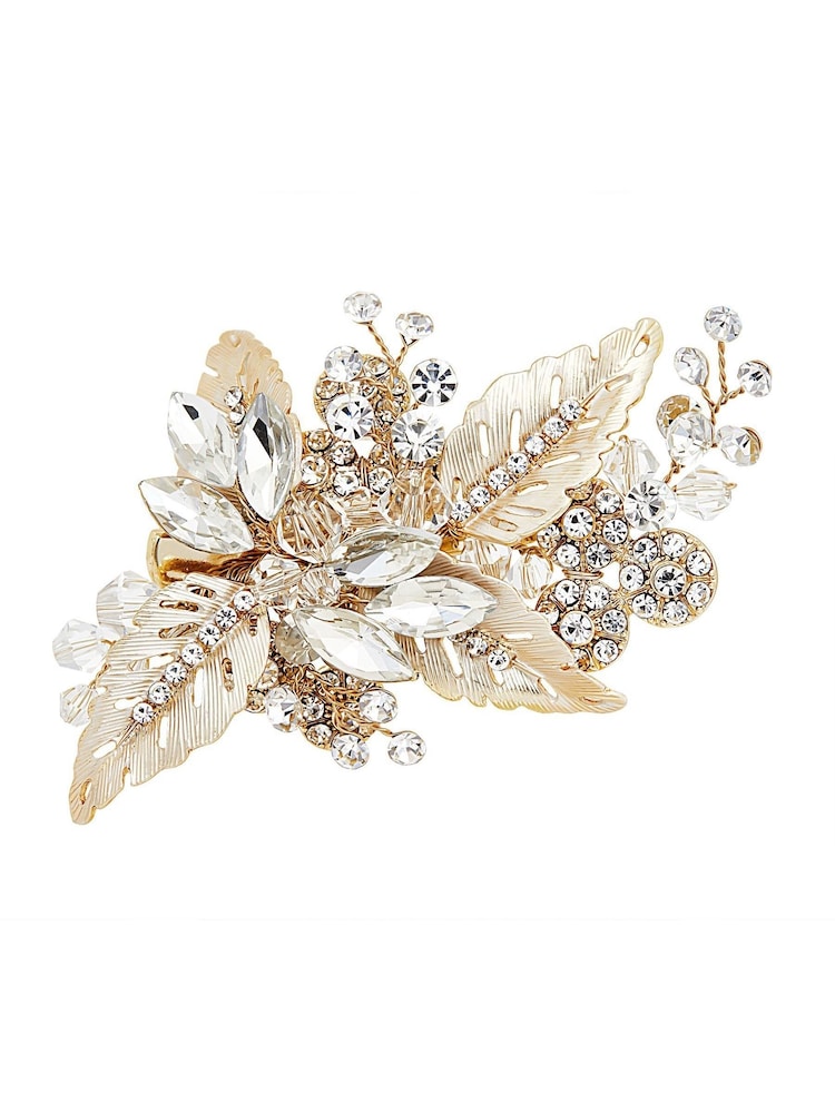 Jon Richard Gold Tone Leaf Gift Pouch Hair Slide - Image 1 of 3
