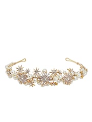 Jon Richard Gold Tone Star And Pearl Gift Pouch Tiara - Image 1 of 4
