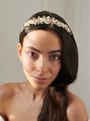 Jon Richard Gold Tone Star And Pearl Gift Pouch Tiara - Image 4 of 4