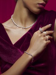 Jon Richard Silver Tone Plated Tennis Bracelet - Image 1 of 2