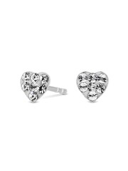 Simply Silver Silver Tone Pave Paste Heart Stud Earrings - Image 1 of 2
