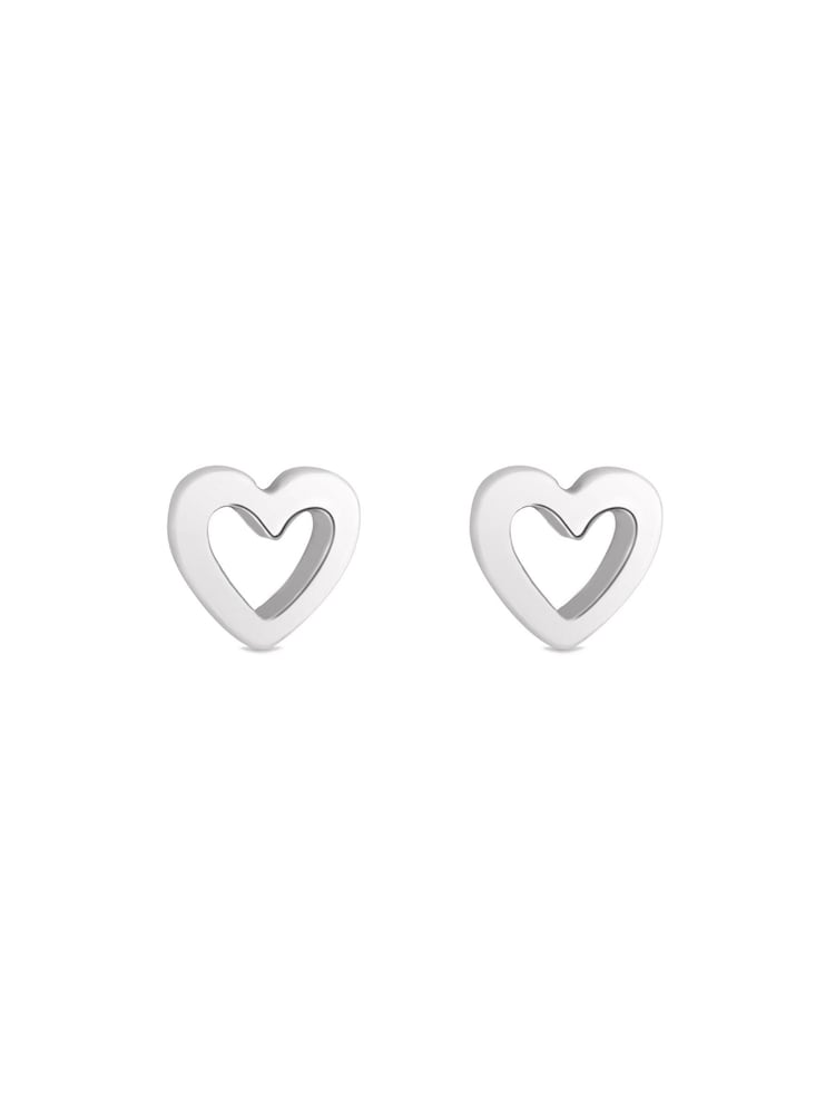 Simply Silver Ohrstecker mit Herzmotiv in farblich abgestimmtem Design - Bild 1 von 1
