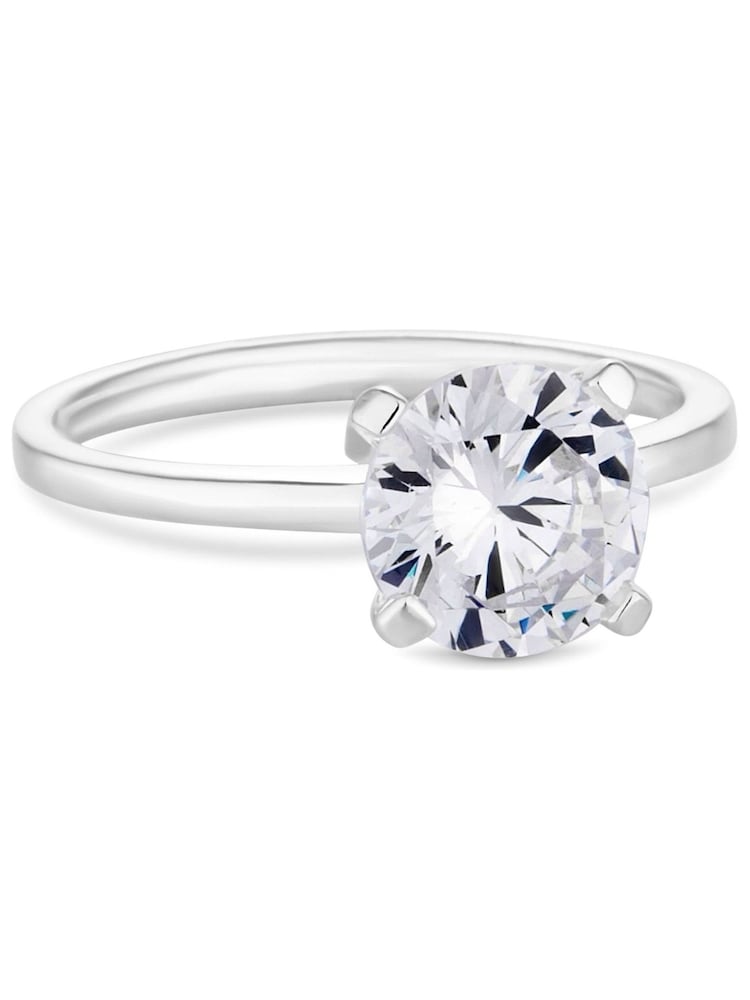 Simply Silver Silver Ground Sterling925 with Cubic Zirconia Solitaire Ring - Image 1 of 3