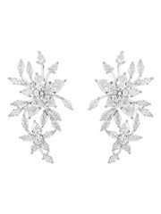 Jon Richard Silver Tone Crystal Starburst Earrings - Image 1 of 2