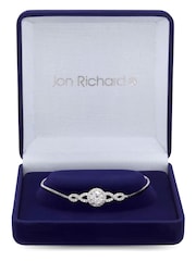Jon Richard Silver Tone Cubic Zirconia Halo Infinity Crystal Toggle Bracelet in a Gift Box - Image 1 of 3