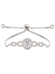 Jon Richard Silver Tone Cubic Zirconia Halo Infinity Crystal Toggle Bracelet in a Gift Box - Image 2 of 3
