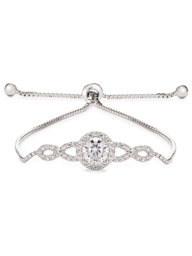 Jon Richard Silver Tone Cubic Zirconia Halo Infinity Crystal Toggle Bracelet in a Gift Box - Image 3 of 3 Jon Richard Silver Tone Cubic Zirconia Halo Infinity Crystal Toggle Bracelet in a Gift Box - Image 3 of 3