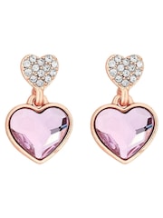 Jon Richard Gold Tone Radiance Collection Dancing Heart Drop Earrings - Image 1 of 3