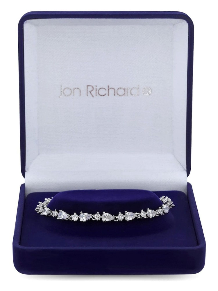 Jon Richard Silver Tone Rhodium Plated Cubic Zirconia Gift Boxed Bracelet - Image 1 of 2