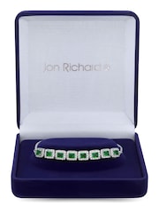 Jon Richard Silver Tone Emerald Cubic Zirconia Toggle Gift Boxed Bracelet - Image 1 of 3
