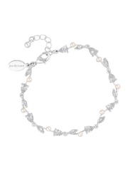 Jon Richard Silver Tone Cubic Zirconia Pearl Crystal Vine Pear Bracelet - Image 1 of 1
