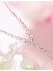 Jon Richard Silver Tone Rhodium Plated Cubic Zirconia Navette Necklace - Image 2 of 2