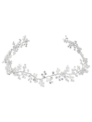 Jon Richard Silver Tone Plated Lydia Statement Pearl And Crystal Gift Pouch Hair Vine - Image 1 of 1