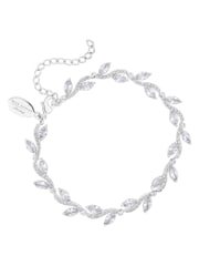 Jon Richard Silver Tone Rhodium Plated Pave Wave Leaf Bracelet - Image 2 of 4