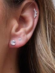 Simply Silver Silver Tone 925 6mm Round Cubic Zirconia Stud Earrings - Image 2 of 2