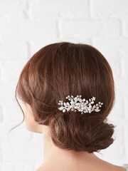 Jon Richard Silver Pave Leaf And Freshwater Pearl Spray Comb - Image 2 of 3