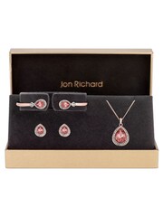 Jon Richard Rose Gold Plated With Pink Pear Crystals Trio Set - Gift Boxed - Image 1 of 3