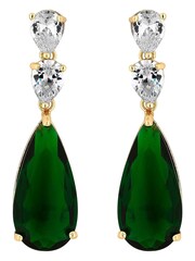 Jon Richard Gold Tone Cubic Zirconia Pear Drop Earrings - Image 1 of 4