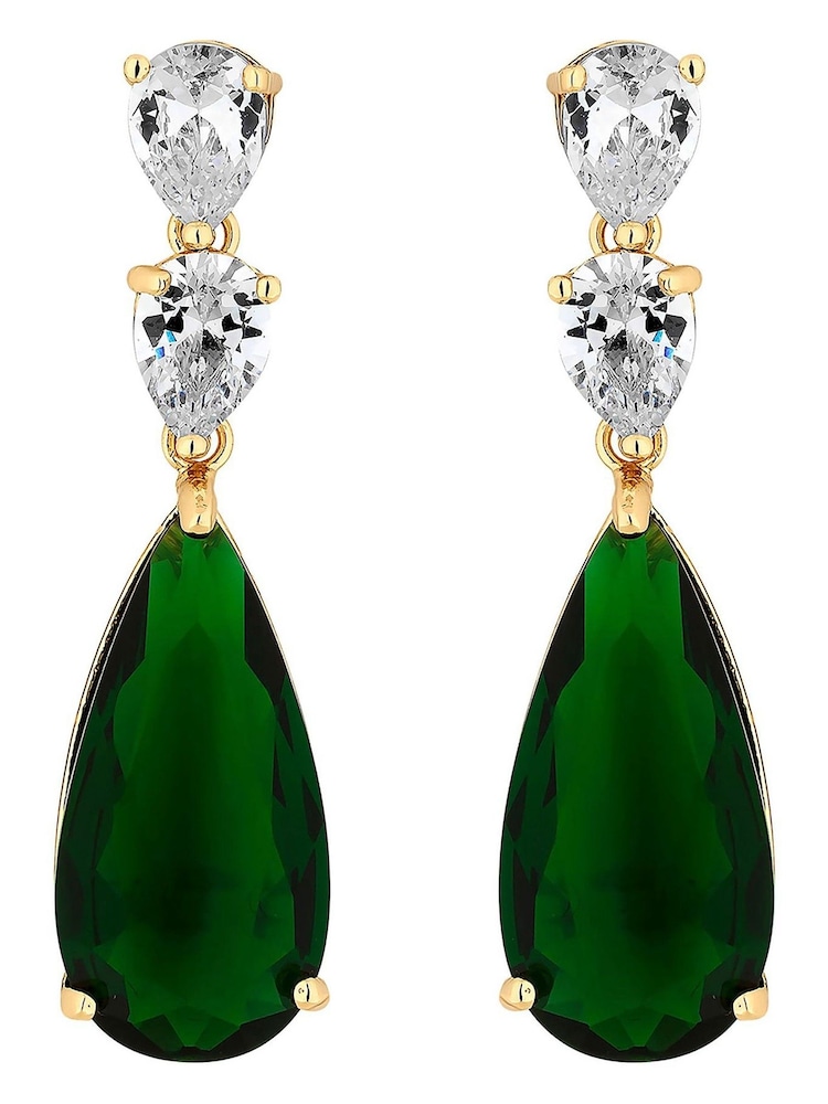 Jon Richard Gold Tone Cubic Zirconia Pear Drop Earrings - Image 1 of 4