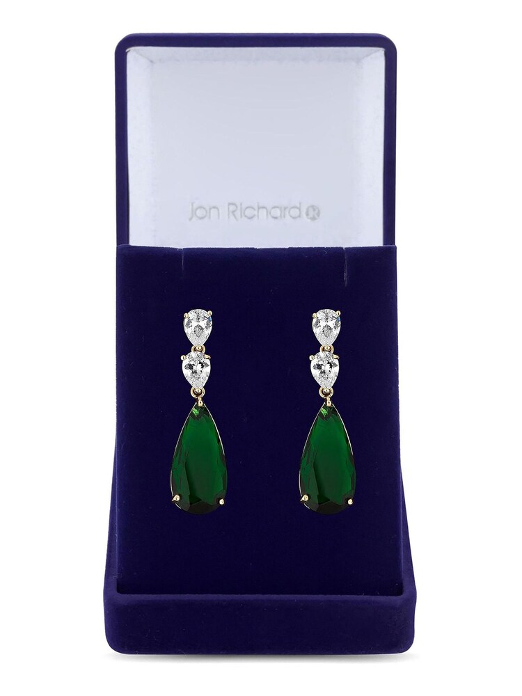 Jon Richard Gold Tone Cubic Zirconia Pear Drop Earrings - Image 2 of 4