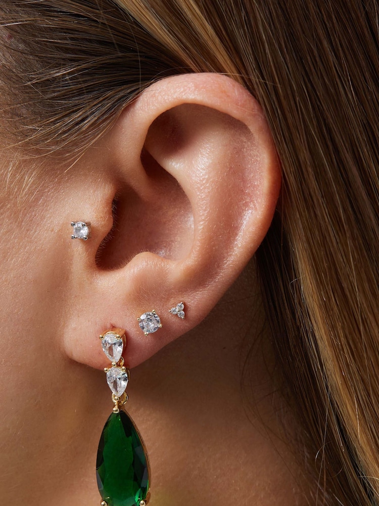 Jon Richard Gold Tone Cubic Zirconia Pear Drop Earrings - Image 4 of 4