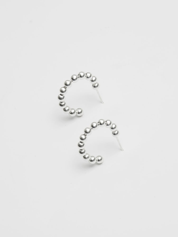 Simply Silver Sterling Silver 925 Polished Orb Hoop Earrings - Image 1 of 3