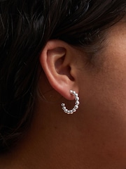 Simply Silver Sterling Silver 925 Polished Orb Hoop Earrings - Image 3 of 3
