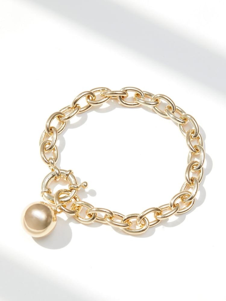 Jon Richard Gold Tone Polished Ball Bracelet - Image 1 of 4