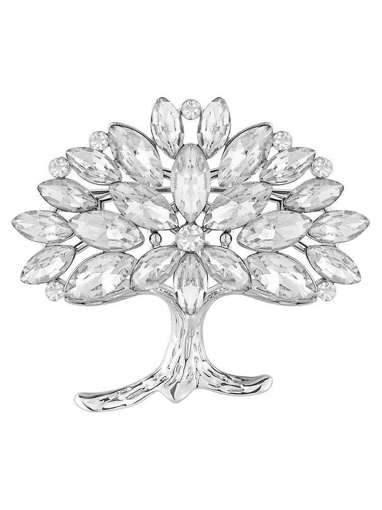 Jon Richard Silver Tone Crystal Cubic Zirconia Tree Of Love Brooch - Image 1 of 2