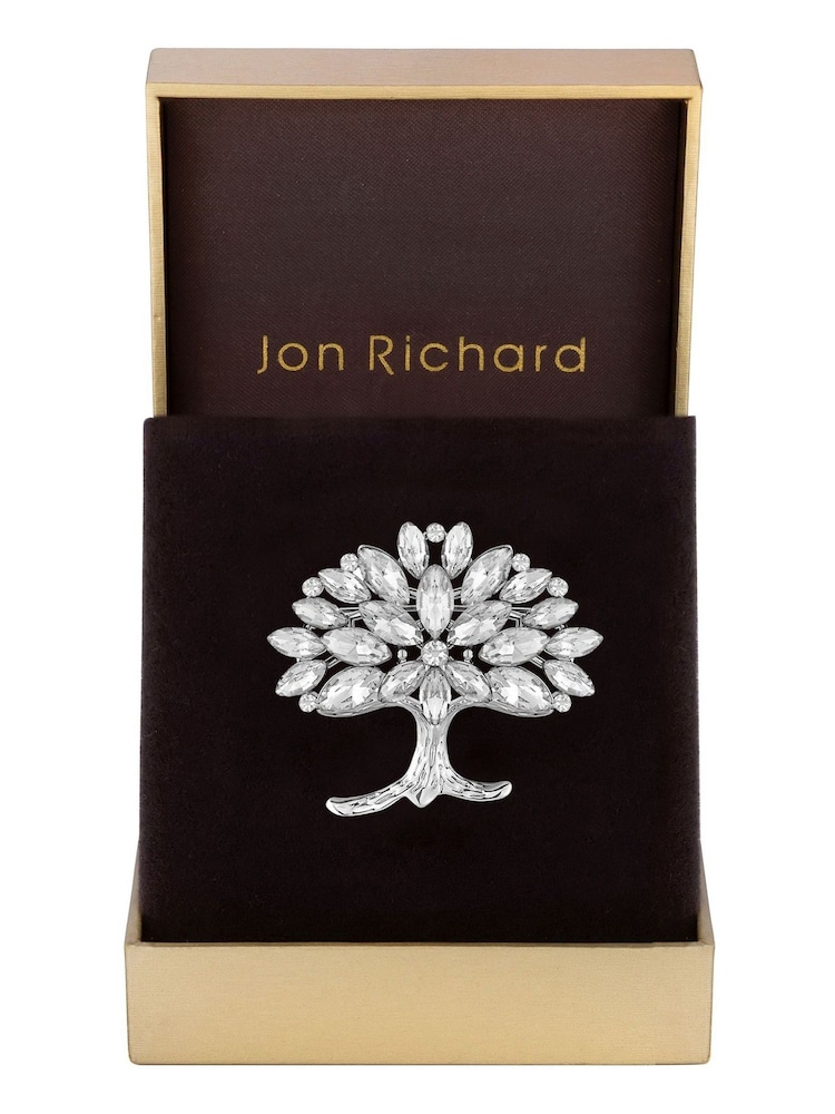 Jon Richard Silver Tone Crystal Cubic Zirconia Tree Of Love Brooch - Image 2 of 2