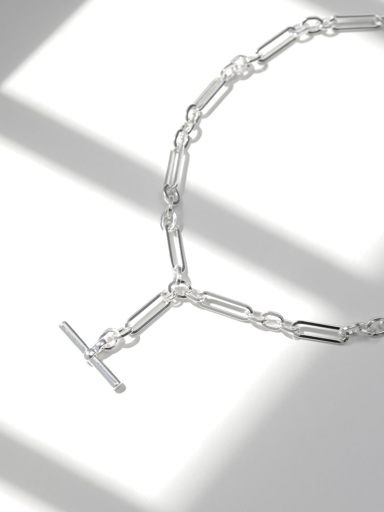 Jon Richard Silver Tone Polished T Bar Necklace - Image 2 of 4