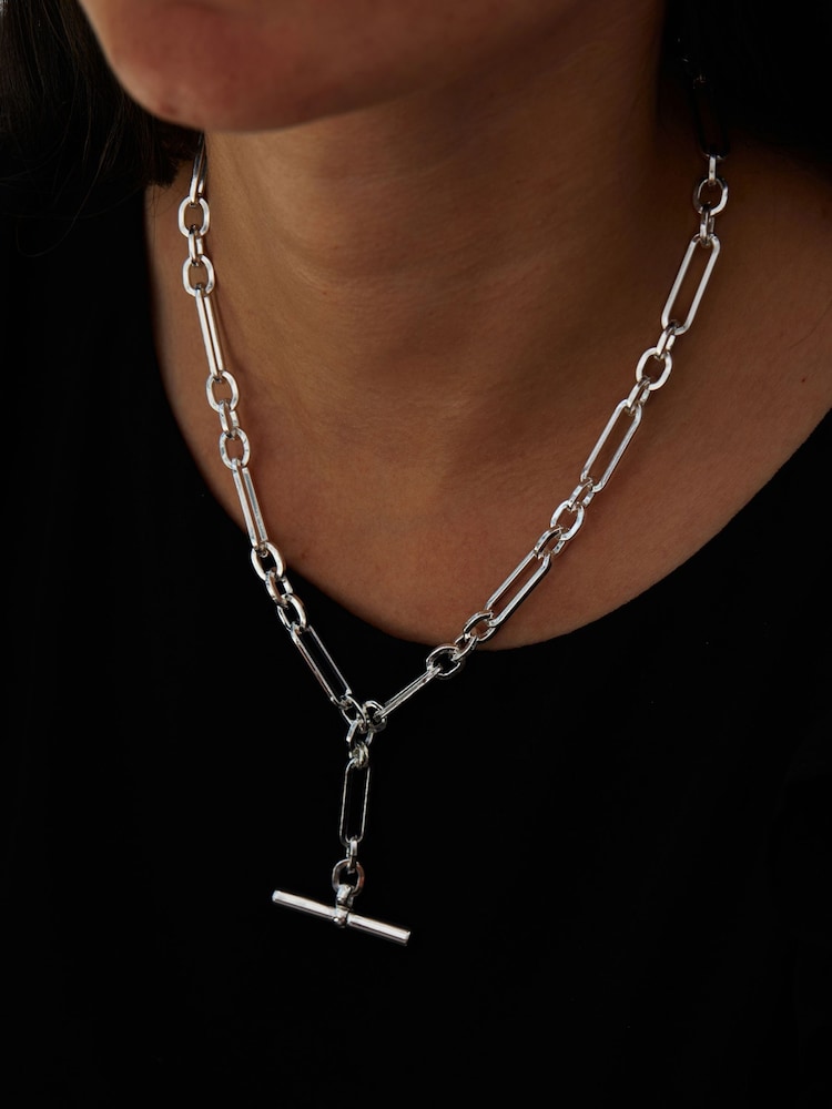 Jon Richard Silver Tone Polished T Bar Necklace - Image 4 of 4
