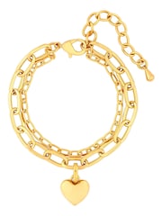 Jon Richard Gold Tone Polished Heart Bracelet - Image 1 of 3
