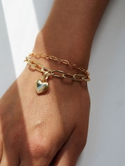 Jon Richard Gold Tone Polished Heart Bracelet - Image 3 of 3