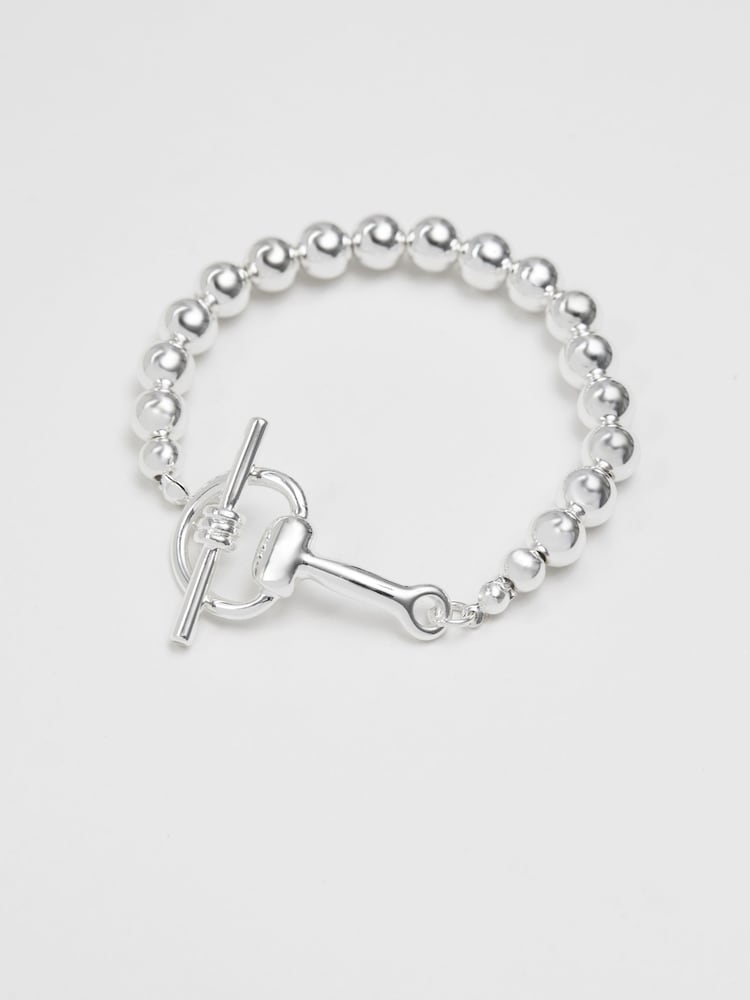 Jon Richard Silver Tone Polished Ball Snaffle Bracelet - Image 1 of 4
