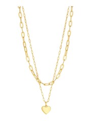 Jon Richard Gold Tone Polished Layered Heart Necklace - Image 1 of 4