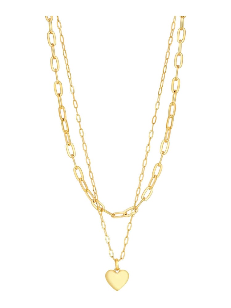 Jon Richard Gold Tone Polished Layered Heart Necklace - Image 1 of 4